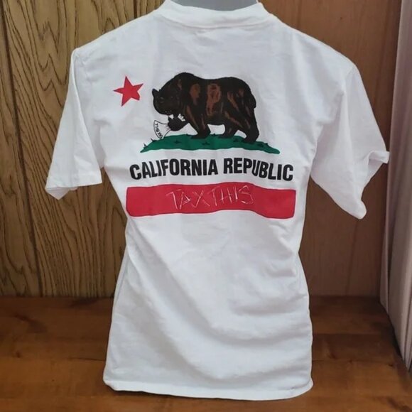 2 items: local politics San Clemente CA t-shirt + California Poppy stickers - Picture 1 of 7